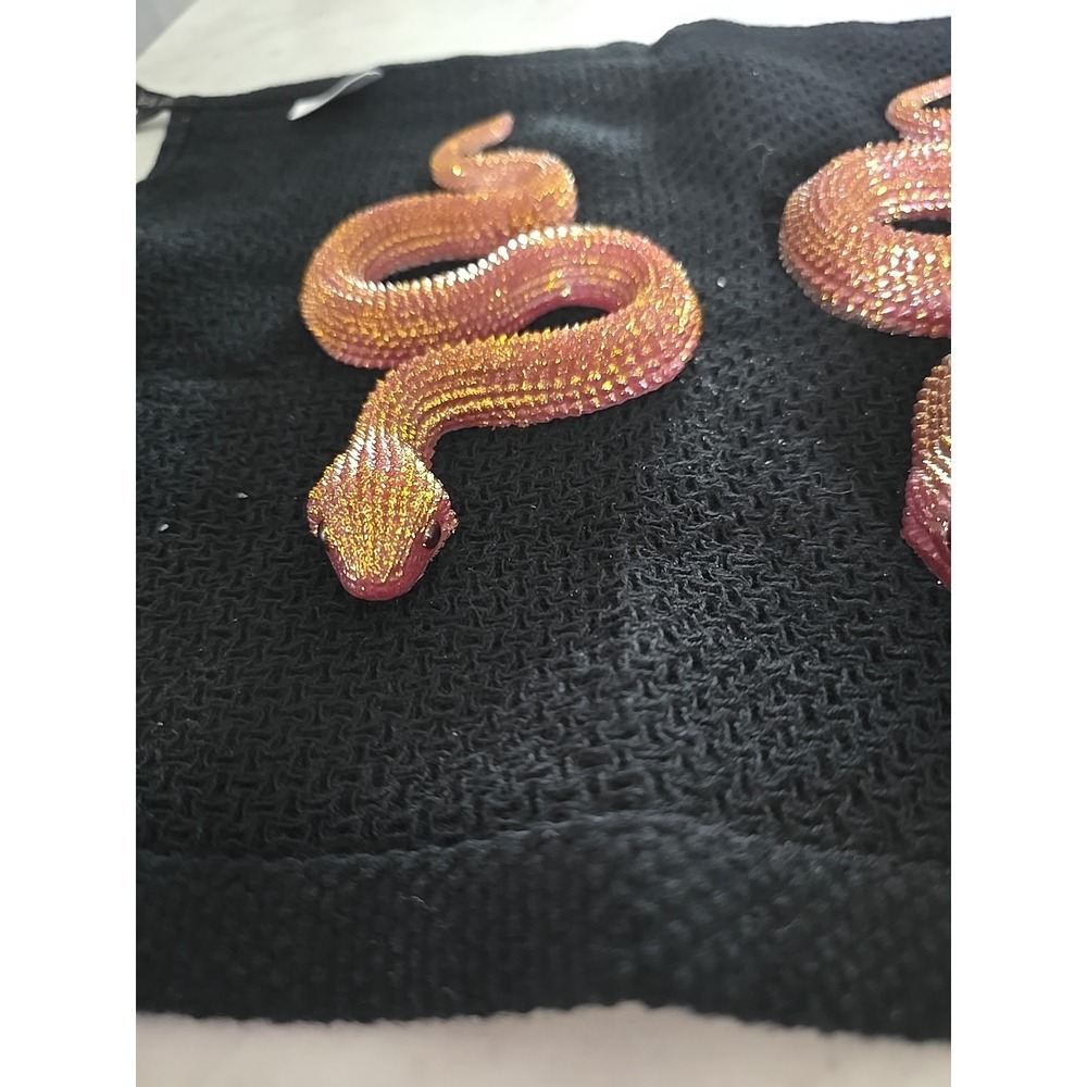 Handmade Resin Snakes Decoration Gift  Pink Gold 2 Snakes. 606 - Picture 2 of 10